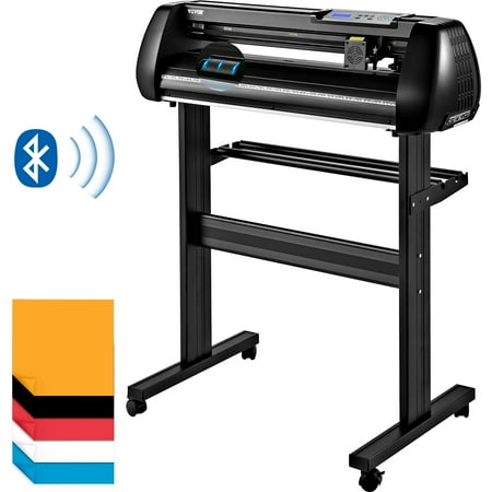 VEVOR Vinyl Cutter Machine, 28in Offline Bluetooth Cutting Plotter Machine, 400in/10m Steel Roller Shaft Adjustable Speed Force, SignMaster Software Tool DIY Craft Kit for Sign Making Windows