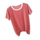 thumbnail image 2 of Fiudx Camisas de Mujer Camiseta Holgada de Manga Corta de Color Sólido con Cuello Redondo para Mujer Top/Camisa de Cuello Redondo de Manga Corta, 2 of 5