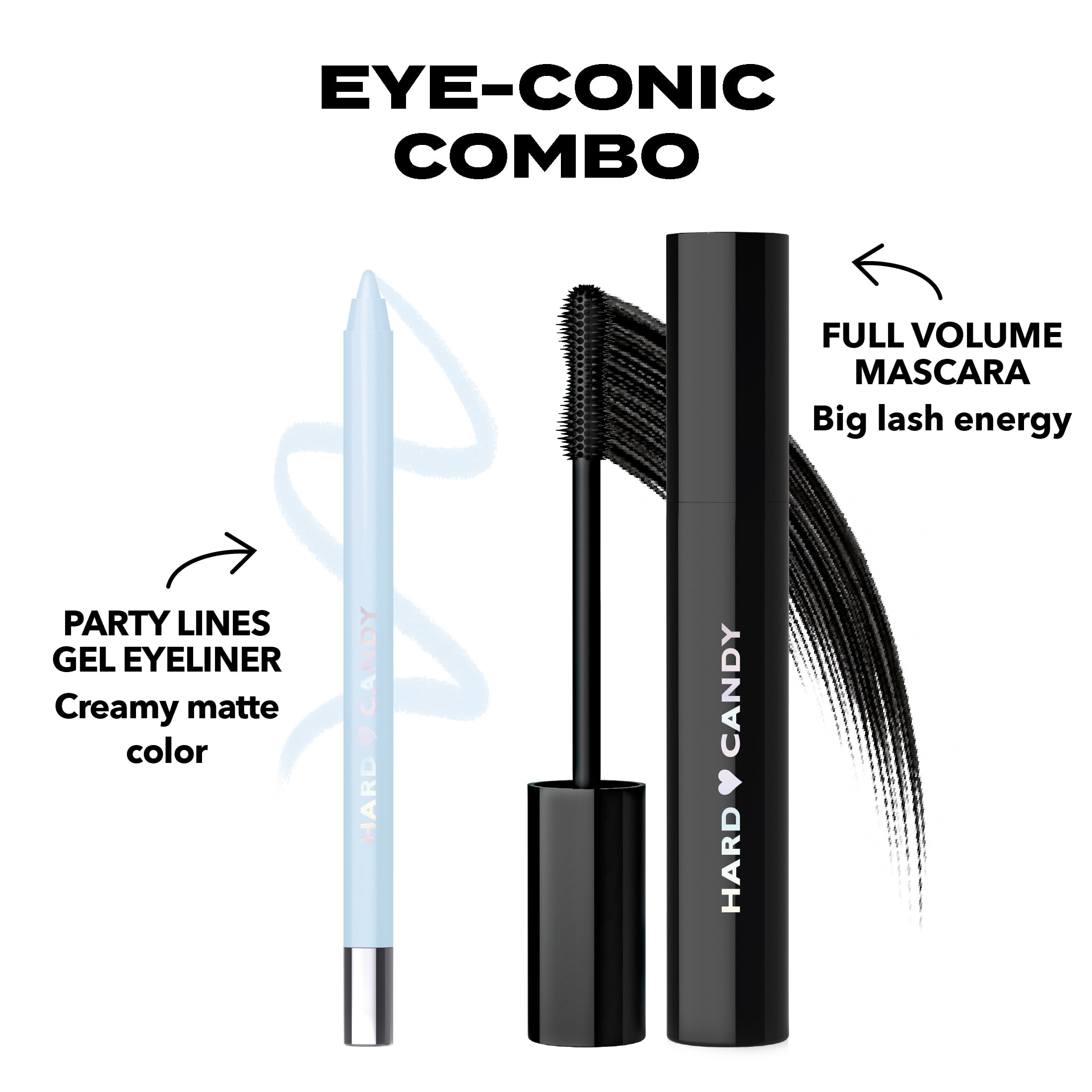 Hard Candy Party Lines Gel Eyeliner, Pencil Liner, 12HR Waterline Safe, Skyish Blue, Matte Baby Blue