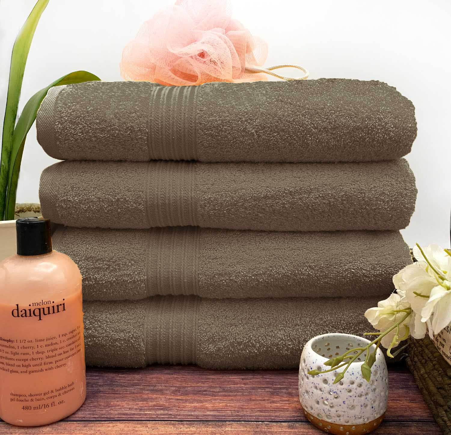 HURBANE HOME 4 Piece Super Soft Bath Towels for Bathroom, Highly Absorbent, Cotton Towels