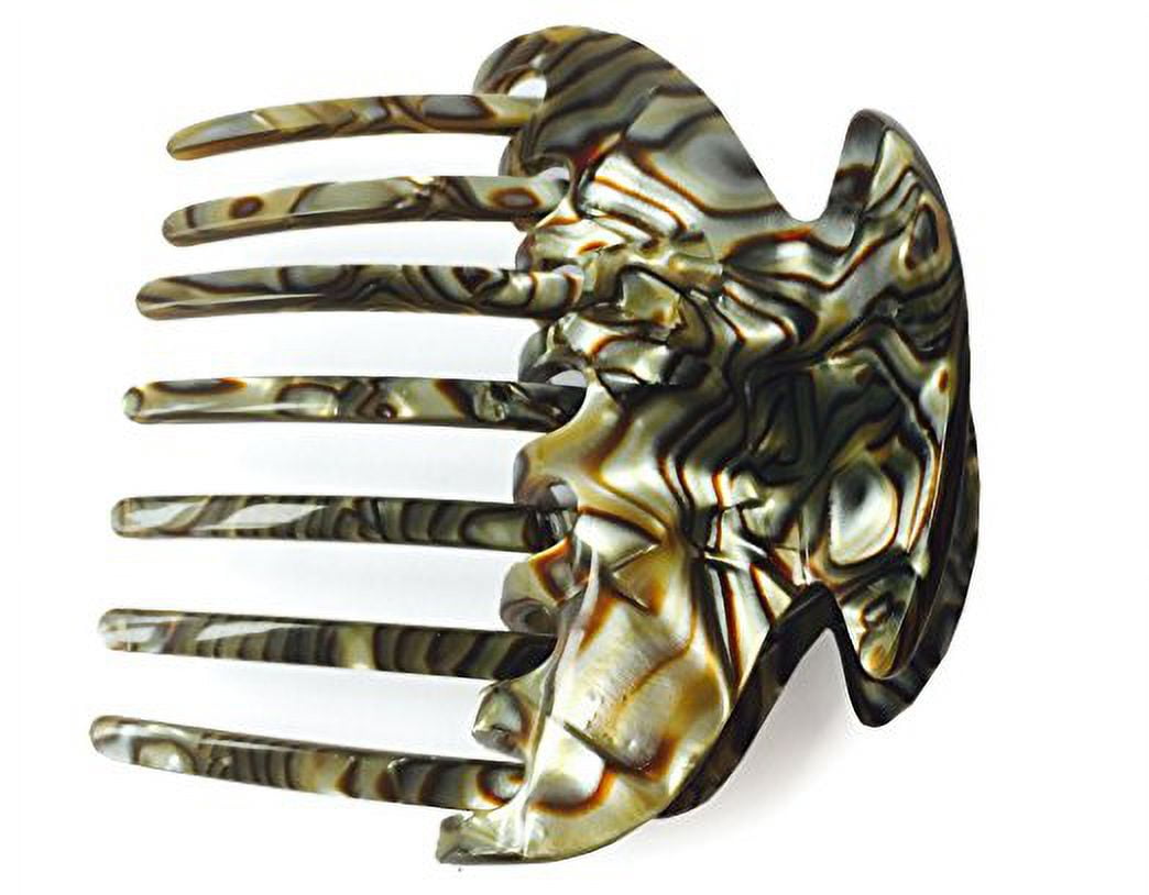 French Amie Wow Grip Onyx Silver Medium Handmade Side Slide Jaw Claw Hair Clip