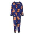 thumbnail image 4 of Matching Christmas Pajamas for Family Long Sleeve Elk Antler Hooded Romper Zip Up Jumpsuits, 4 of 10
