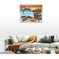 thumbnail image 4 of Beach Wall Art Coastal Dolphin Bathroom Decor Ocean Boat Dolphin Pictures Wall Decor Nautical Canvas Prints Artwork Home Decoration For Bathroom Living Room Bedroom Office Framed 16"x12", 4 of 6