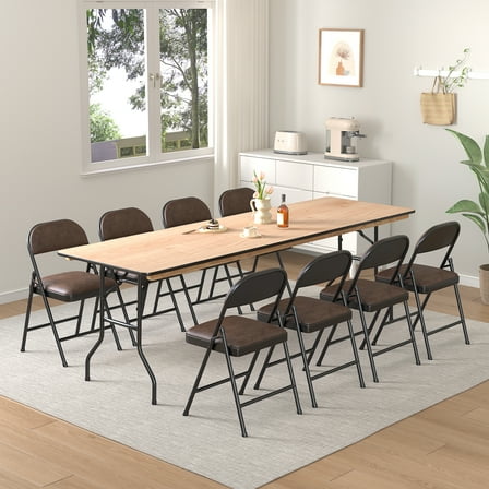 Mainstays 8' Wooden Top Folding Table, Natural Color