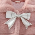 thumbnail image 6 of Odeerbi Girls Faux Furry Shawl Wrap Toddler Solid Color Plush Cute Bow Imitation Rabbit Furry Keep Warm Winter Lapel Thick Coat Cloak Pink, 6 of 9
