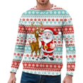 thumbnail image 4 of PMUYBHF Chandail à Capuche pour Hommes Noir Automne et Hiver Tendance Décontractée Imprimé de Noël Chandail Col Rond Chandails en Molleton à Capuche Zippés devant, 4 of 4