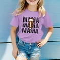 thumbnail image 2 of MIXUE Toddler Girls Tops & T-Shirts Summer Mother'S Day Letter Print Round Neck Short Sleeve Loose Casual Pullover Tee Shirts Activewear,Purple,3-4 Years, 2 of 4