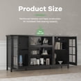 thumbnail image 4 of Modern Black Wood TV Stand for 65 Inch TVs – 59 Inch Media Entertainment Center with Storage Cabinets – Sturdy Console Table with Cable Management, Color: Black, 4 of 7