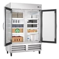 thumbnail image 6 of 54 in. Commercial Two Glass Door Convertible Reach-In Refrigerator/Freezer with 49 Cu. Ft. Capacity in Stainless Steel, ETL Listed (KM-RIC-2DGD), 6 of 13
