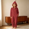 thumbnail image 5 of BRGZLK Halloween Pumpkin Onesie for Boys Girls 2026 Trendy Cute Long Sleeve Flannel Soft Cozy Plush Hooded Jumpsuit Winter Warm Fuzzy One Piece Jumpsuits Wine 8-9 Years, 5 of 7