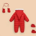 thumbnail image 4 of Baby Girls Boys Winter Hooded Snowsuits Newborns Snow Clothes Bodysuits with Gloves, Shoes 0-24M, 4 of 5