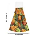 thumbnail image 6 of Yayeee Kitchen Hanging Hand Towels Set of 2 with Loop Bathroom Absorbent Tie Towel, Green Retro Leaves, 6 of 7