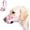 Pink, variant on Dog Muzzle with Escape-Proof Elastic Neck Collar, Soft Breathable Air Mesh Mouth Cover Stops Biting Barking Chewing Allows Drinking Panting, Adjustable Muzzle for Small Medium Large Dogs