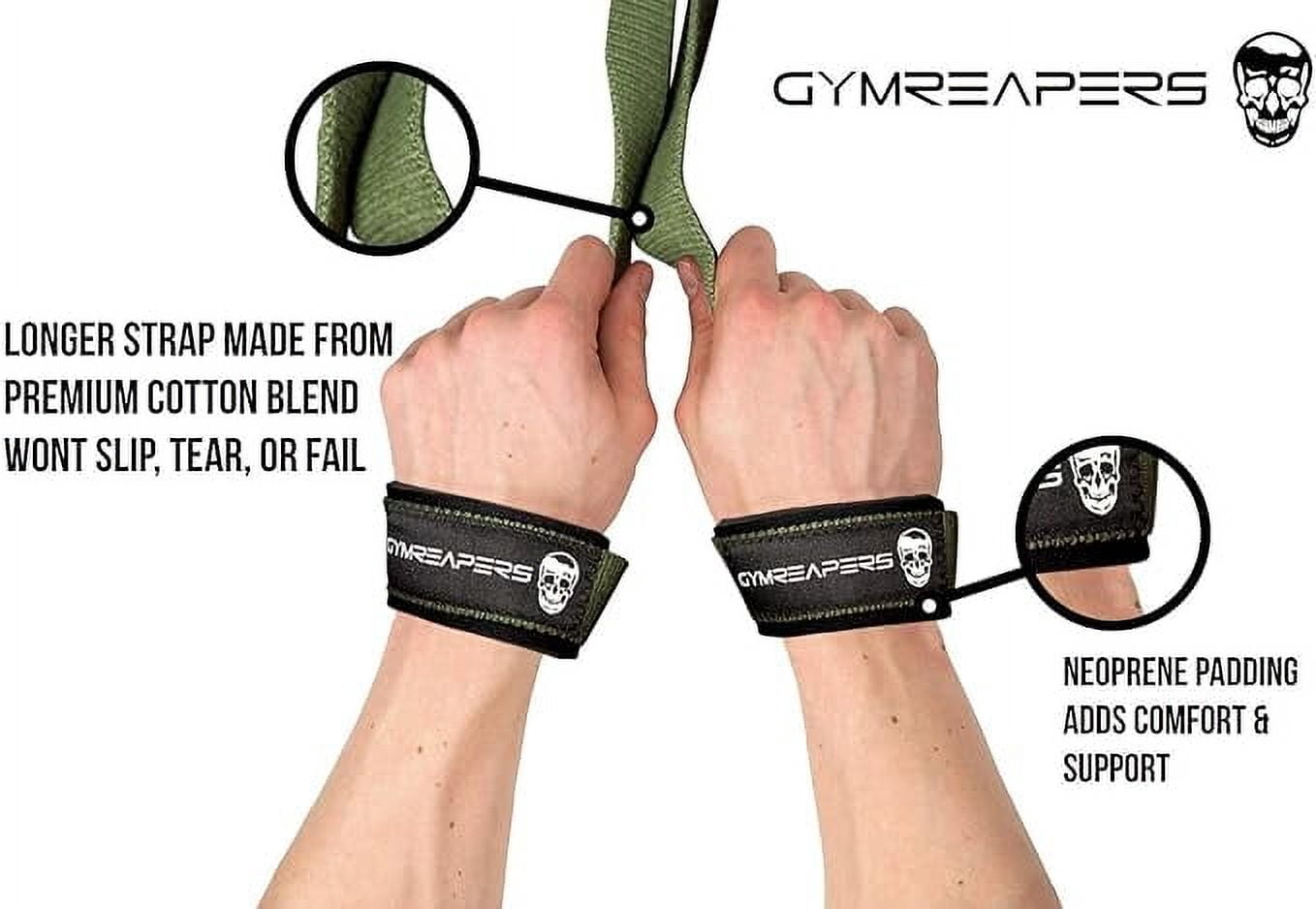Lifting Wrist Straps For Weightlifting - Padded Cotton Gym Straps For Deadlift & Pull-Ups (Men & Women)
