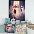 thumbnail image 2 of Designart 'The Girl With The Umbrella Walking In The Rain II' French Country Framed Canvas Wall Art Print, 2 of 5