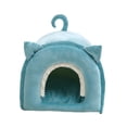 thumbnail image 2 of Cute Cave Bed Hut Kennels Cama para perros pequeños Cama para gatitos Casas para gatos Tiendas para mascotas Suave y cómoda para interior Felpa cálida Azul Colco Cama cueva, 2 of 6