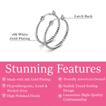 thumbnail image 3 of Cate & Chloe Matilda 18k White Gold Plated 25mm Hoop Earrings for Women, Gift for her, 3 of 10