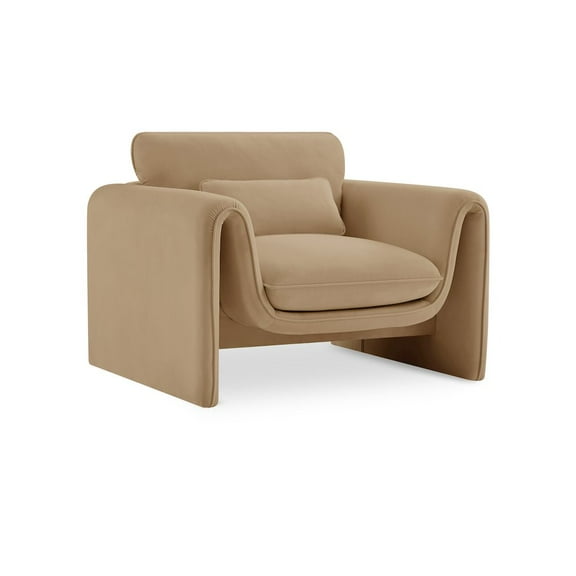 Meridian Furniture Sloan Camel Velvet Fabric Chair