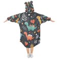 thumbnail image 2 of FORMRS Wearable Blanket Hoodie with Sleeves for Kids Cozy Flannel Sweatshirt, Cute Dinosaur, 2 of 7