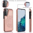thumbnail image 2 of Samsung Galaxy S21 FE (NOT S21) Wallet Case,Embossed Mandala Pattern Flower Premium PU Leather Double Magnetic Buttons Flip Shockproof Protective Cover for Samsung Galaxy S21 FE SKM Rose Gold, 2 of 14