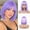 Purple, variant on Bob Wig with Bangs Short Wigs for Women Ombre Brown to Blonde Synthetic Wig Straight Hair Replacement Wigs with Dark Roots for Holiday Daily Party Use 14 Inches