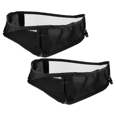 UPOUART 2Pcs Black Net Bag Organizing Storage for Stroller with Side Accessories Detachable