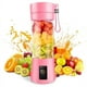 thumbnail image 1 of Licuadora portátil mini para batidos y licuados, recargable por USB, 380 ml, taza exprimidora de frutas para viajes con 6 cuchillas, 1 of 4