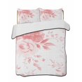 thumbnail image 2 of Quilts Twin Size, Pink Floral Art Soft Comforter Bedding Set for Bed, Watercolor Botanical Spring Flowers Lightweight Quilted Bedspread with Pillow Cover(2 Pieces) for All Season, 68x86 Inch, 2 of 6