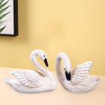 thumbnail image 6 of Baoblaze 2Pcs Resin Sculptures Couple Swan Figurines Desk Swan Statues A, 6 of 8