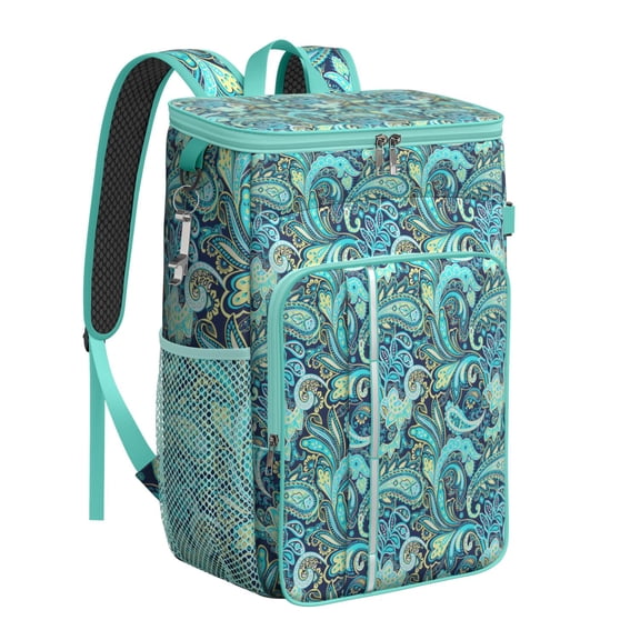 Abstract Geometric Cooler Backpack - 20L Insulated Leakproof Bag, Bohemian Style for Camping & Beach