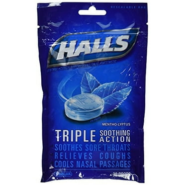 Halls Drops, Menthol-Lyptus (Pack of 14)