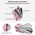 thumbnail image 5 of 2 Racquet Holder Tennis Backpack Tennis Racket Covers Gym Bags Pink Sequin Butterfly, 5 of 8