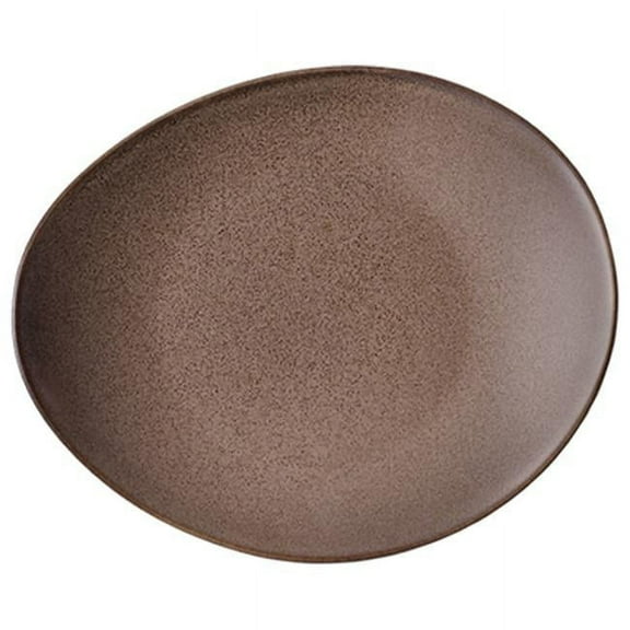 Oneida L6753059342 9 in. Chestnut Porcelain Oval Coupe Plate