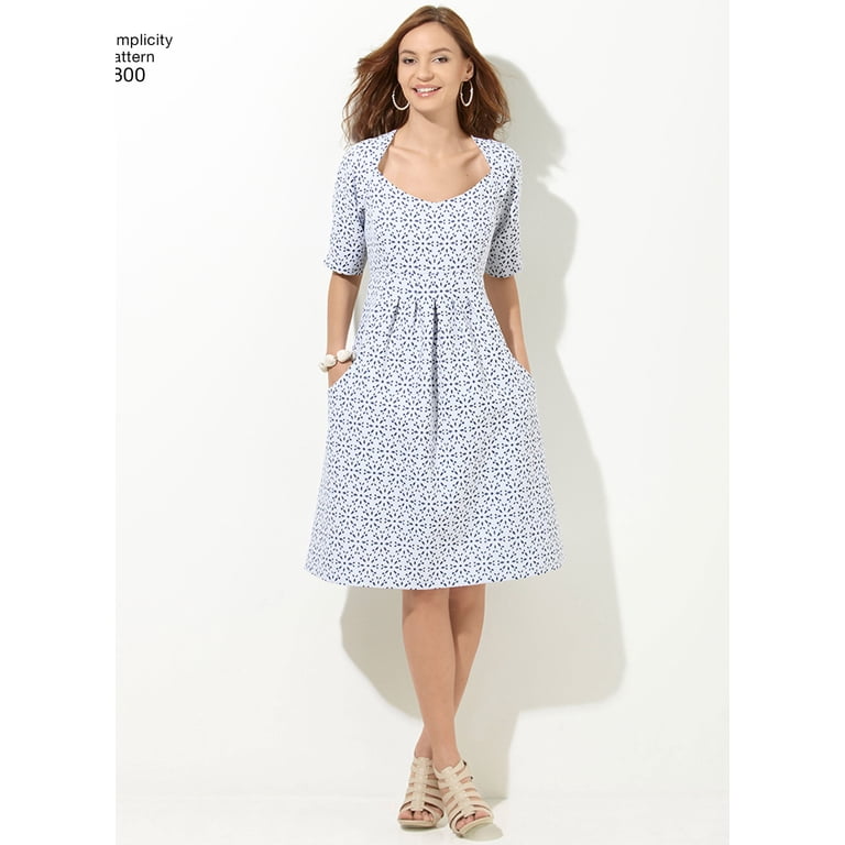 simplicity amazing fit dress Simplicity Misses Dress-10-12-14-16-18