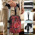 thumbnail image 5 of COEQINE Patterned Crutch Pouch, Walking Cane Bag Red Rose Marble Forearm Crutch Storage Pouch, Two Zipper Pouch, Lightweight, Large Capacity, for Elbow Crutches, 5 of 7