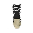 thumbnail image 2 of BLISSFUL STEP Women's Platform Espadrille Lace Up Wedge Heels Sandals Black (Size 7.5), 2 of 6