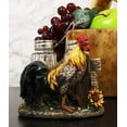 thumbnail image 1 of Ebros Proud Fowl Rooster Standing By Rustic Wooden Fence And Sunflower Glass Salt And Pepper Shakers Holder Display Stand Resin Figurine 4.75" Wide, 1 of 5