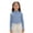 Blue, variant on Girls Shirts Ribbed Long Sleeve Shirt Soft Stretch Blend Tee for Kids Casual Top with Classic Fit Black 5 Years-6 Years