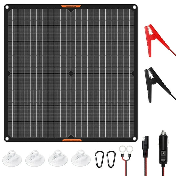 MHPOWOS 30 watt Solar Panel 12v Solar Battery Charger Trickle Charger Maintainer for Car Boat RV Motorcycle