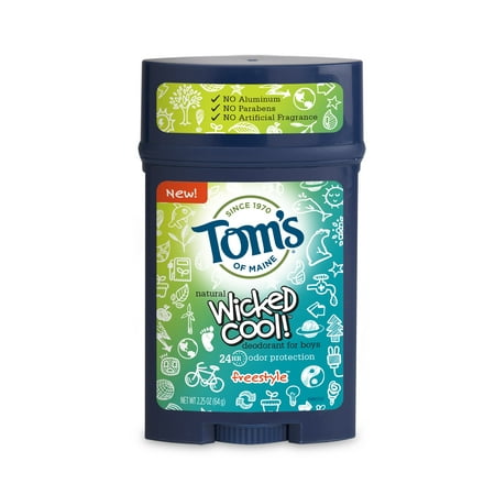 Tom's of Maine Wicked Cool Boy's Deodorant Stick, Freestyle, 2.25 (The Best All Natural Deodorant)