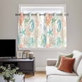 thumbnail image 4 of Teal Red Coastal Kitchen Curtains Window Panels, Nautical Seahorse Beach Coral Starfish Retro Insulated Window Treatment Curtain, Grommet Curtains for Bedroom/Living Room/Bathroom, 2 Piece 52"Wx45"L, 4 of 8