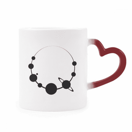 

Planets Around Bracelet Art Deco Fashion Heat Sensitive Mug Red Color Changing Stoneware Cup