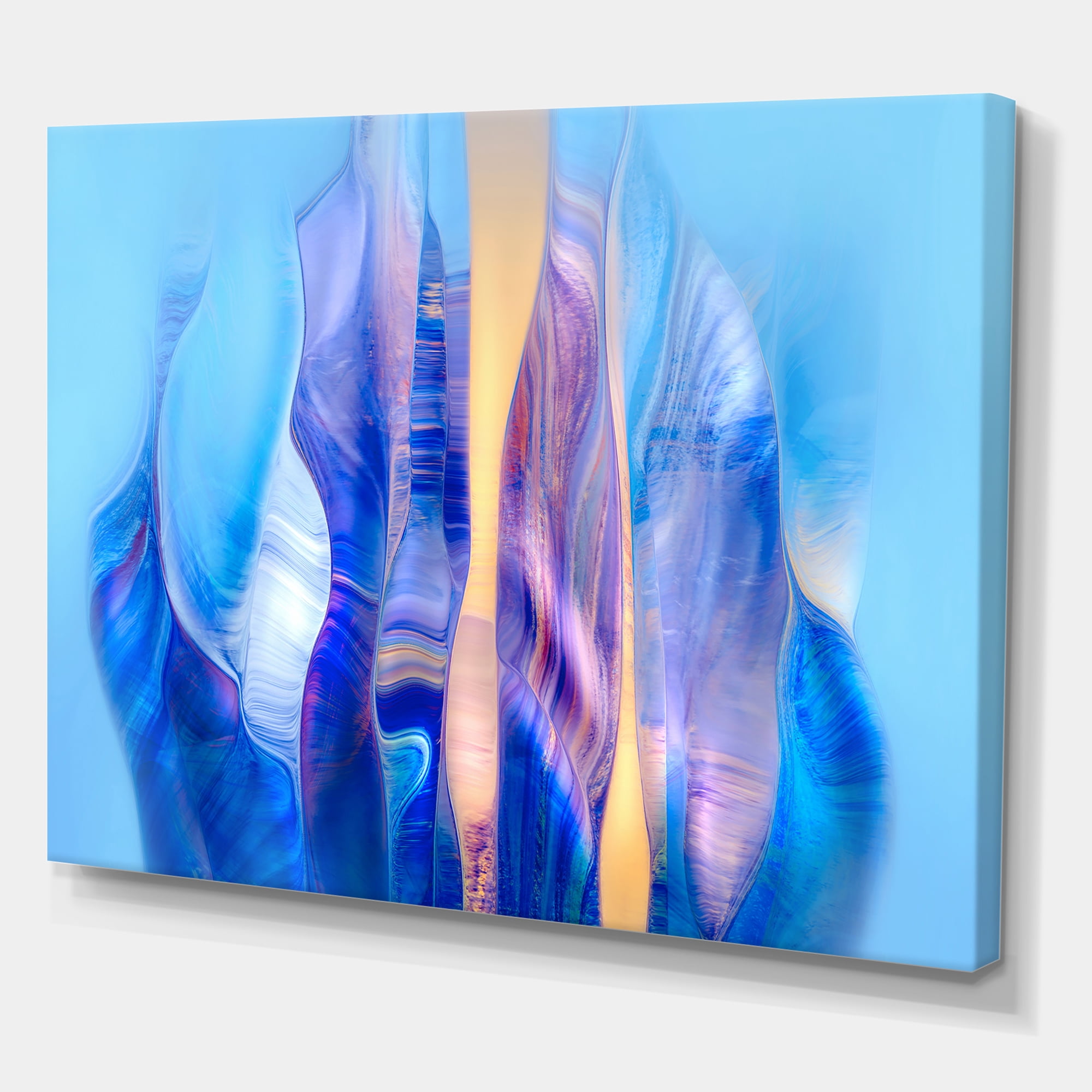 Designart ' Abstract Colorful Twisted Wavy Shape In Motion ' Modern Canvas Wall Art Print