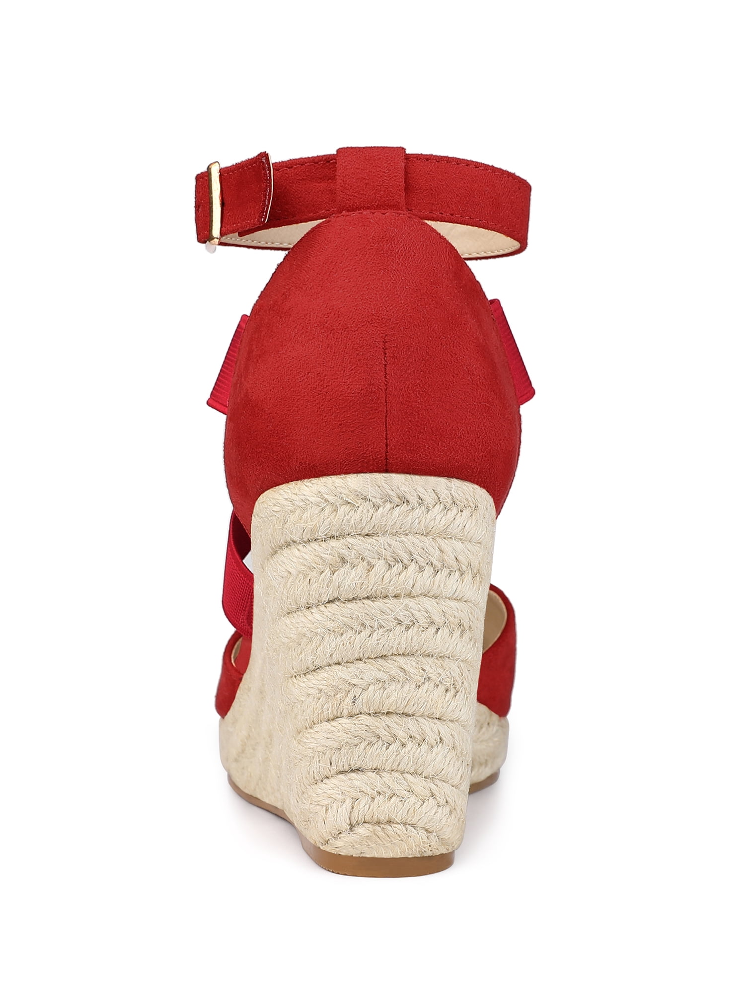 DARING DIVA Women's Espadrilles Closed Toe Wedges Heels Sandals Red 7