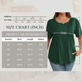 thumbnail image 3 of LANREMON Womens Tops Plus Size Short Sleeve Tops Summer Loose Basic Scoop Neck Cotton Top for Women for Ladies Women Shirts Dark Green 4XL, 3 of 8