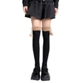 thumbnail image 2 of Eoperou 1 Pair Women Winter Stockings Anti-slip Breathable High Elasticity Over Knee Plush Ball Keep Warm Fleece Thick Japanese Style Long Socks Winter Garment, 2 of 8