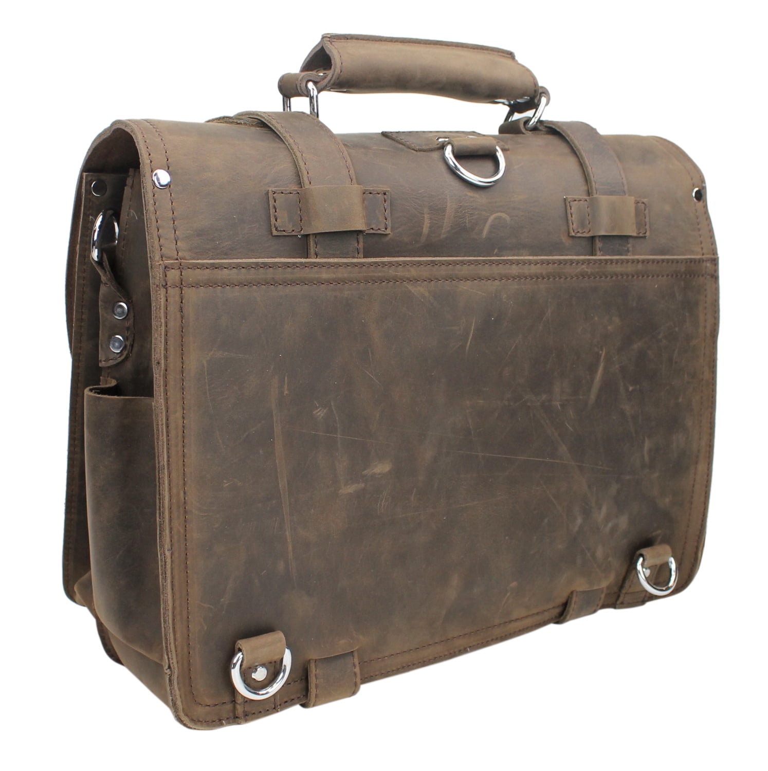 Vagarant Traveler 14" Medium CEO Leather Briefcase/Backpack Tote L92.VB