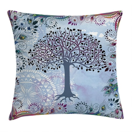 Nature Throw Pillow Cushion Cover Cute Tree Of Life Motif With Pea Feathers Tribal Vintage Primitive Ilration Decorative Square Nature Throw Pillow Cushion Cover Cute Tree Of Life Motif With Pea Feathers Tribal Vintage Primitive Ilration Decorative Square