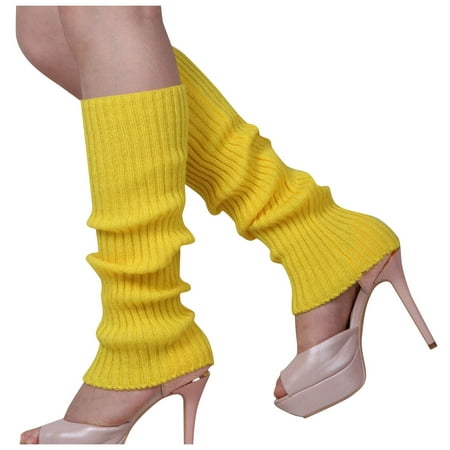 

Women s Solid Candy Color Knit Winter Leg Warmers Loose Style Boot Socks