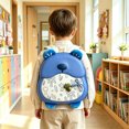 thumbnail image 2 of UJNDER Toddler Adorable Bear Design Backpack with Sound Feature Lightweight Cute School Daypack for Boys and Girls School Age,Blue,Mid, 2 of 7